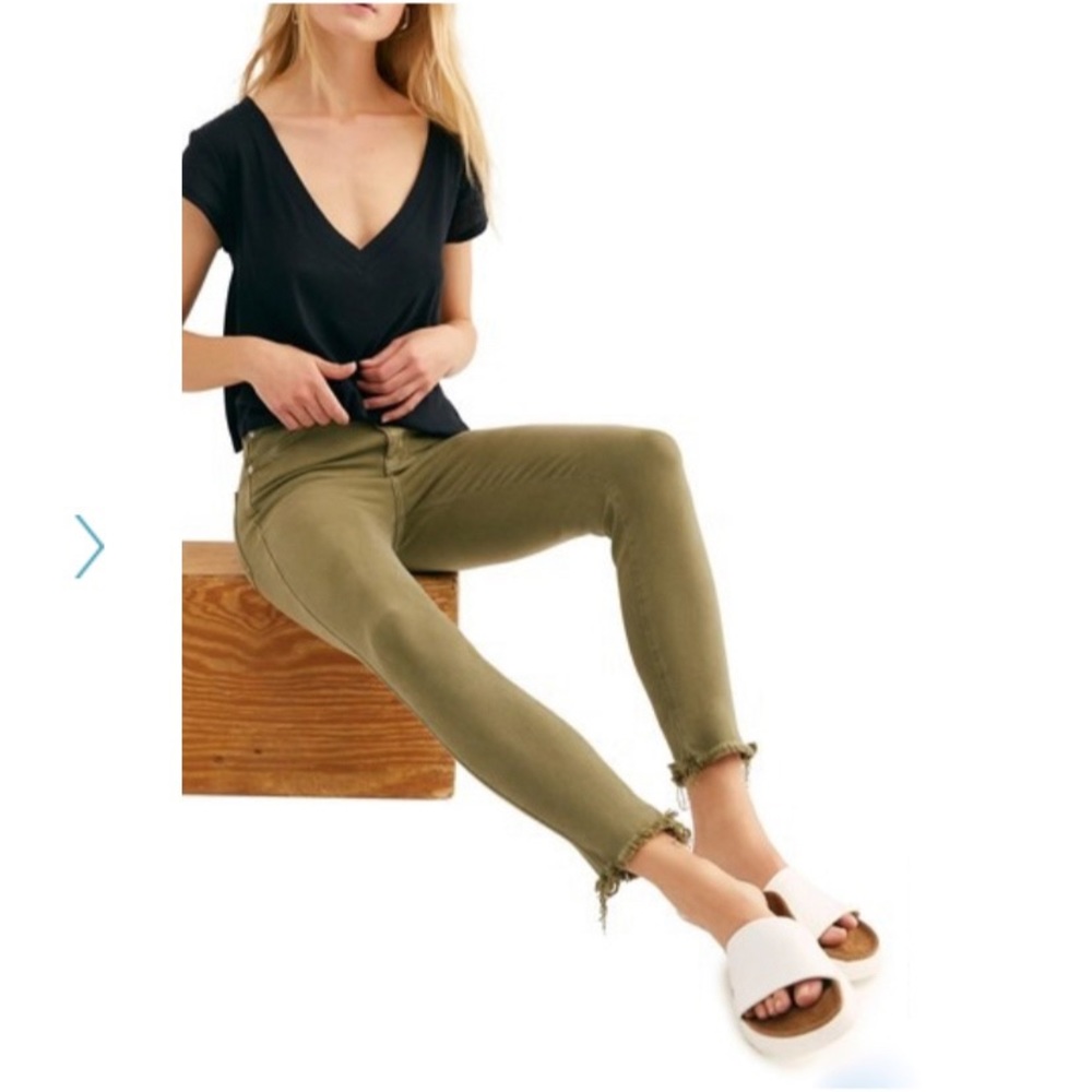 NWT Free People High Rise Jeggings Color Army Size 25